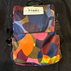 Colorful medium size backpack multiple colors with straps